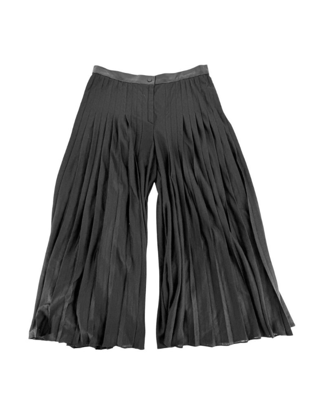 Chanel Pants Pleated Trousers Vintage 38 Black Polyester Wool